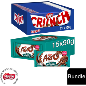 Nestle (20 x Crunch Milk Chocolate + 15x Aero Hazelnut (35 Bars)) Nestlé Chocolate Shar Nestle (20 x Crunch Milk Chocolate + 15x Aero Hazelnut (35 Bars)) Nestlé Chocolate Shar