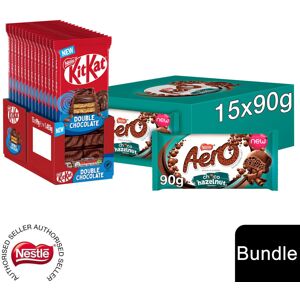 Nestle (15x KitKat Double Chocolate + 15 x Aero Hazelnut (30 Bars)) Nestlé Chocolate Sh Nestle (15x KitKat Double Chocolate + 15 x Aero Hazelnut (30 Bars)) Nestlé Chocolate Sh
