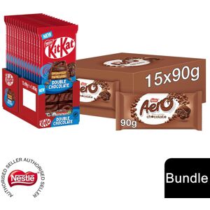 Nestle (15x KitKat Double Chocolate + 15 x Aero Milk Chocolate (30 Bars)) Nestlé Chocol Nestle (15x KitKat Double Chocolate + 15 x Aero Milk Chocolate (30 Bars)) Nestlé Chocol