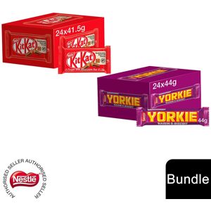 Nestle (24x KitKat 4 Finger + 24x Yorkie Milk (48 Bars)) Nestlé Chocolate Bar (48 - 144 Nestle (24x KitKat 4 Finger + 24x Yorkie Milk (48 Bars)) Nestlé Chocolate Bar (48 - 144