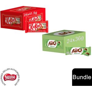Nestle (24x KitKat 4 Finger + 24x Aero Peppermint (48 Bars)) Nestlé Chocolate Bar (48 - Nestle (24x KitKat 4 Finger + 24x Aero Peppermint (48 Bars)) Nestlé Chocolate Bar (48 -