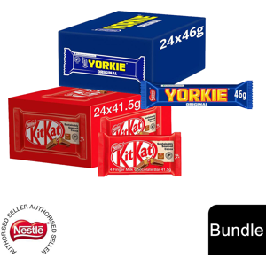 Nestle (24x KitKat 4 Finger + 24 x Yorkie Chunky (48 Bars)) Nestlé Chocolate Bar (48 - Nestle (24x KitKat 4 Finger + 24 x Yorkie Chunky (48 Bars)) Nestlé Chocolate Bar (48 -