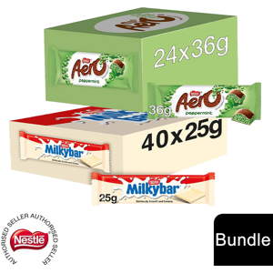Nestle (24x Aero Peppermint + 40 x Milkybar(64 Bars)) Nestlé Chocolate Bar (48 - 144 Ba Nestle (24x Aero Peppermint + 40 x Milkybar(64 Bars)) Nestlé Chocolate Bar (48 - 144 Ba