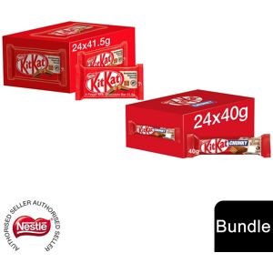 Nestle (24x KitKat 4 finger + 40 x Chunky Milk (64 Bars)) Nestlé Chocolate Bar (48 - 14 Nestle (24x KitKat 4 finger + 40 x Chunky Milk (64 Bars)) Nestlé Chocolate Bar (48 - 14