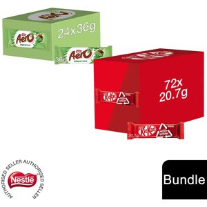 Nestle (24x Aero Peppermint + 72 x Milk 2 Finger(96 Bars)) Nestlé Chocolate Bar (48 - 1 Nestle (24x Aero Peppermint + 72 x Milk 2 Finger(96 Bars)) Nestlé Chocolate Bar (48 - 1