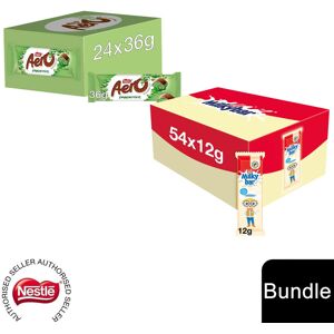 Nestle (24x Aero Peppermint + 54 x Milkybar Kids(78 Bars)) Nestlé Chocolate Bar (48 - 1 Nestle (24x Aero Peppermint + 54 x Milkybar Kids(78 Bars)) Nestlé Chocolate Bar (48 - 1