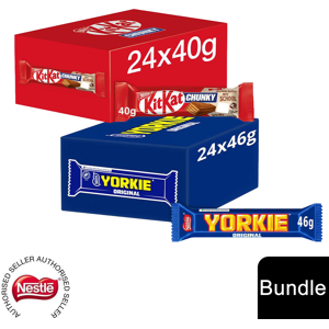 Nestle (24x KitKat Chocolate Bar + 24x Yorkie Chunky(48 Bars)) Nestlé Chocolate Bar (48 Nestle (24x KitKat Chocolate Bar + 24x Yorkie Chunky(48 Bars)) Nestlé Chocolate Bar (48