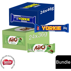Nestle (24x Yorkie Milk Chocolate Bar + 24x Aero Peppermint(48 Bars)) Nestlé Chocolate Nestle (24x Yorkie Milk Chocolate Bar + 24x Aero Peppermint(48 Bars)) Nestlé Chocolate