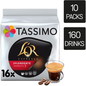 Tassimo L'OR Espresso Splendente Coffee Pods x16 (Pack of 10, Total 160 Pods) Tassimo L'OR Espresso Splendente Coffee Pods x16 (Pack of 10, Total 160 Pods)
