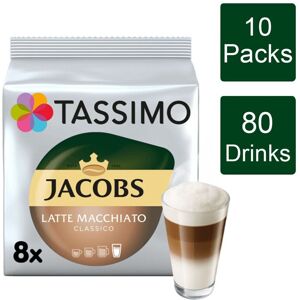 Tassimo Jacobs Latte Macchiato Coffee Pods x8 (Pack of 10, Total 80 Pods) Tassimo Jacobs Latte Macchiato Coffee Pods x8 (Pack of 10, Total 80 Pods)