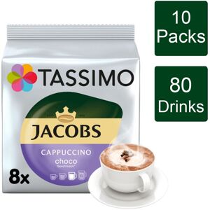 Tassimo Jacobs Cappuccino Choco Coffee Pods x8 (Pack of 10, Total 80 Pods) Tassimo Jacobs Cappuccino Choco Coffee Pods x8 (Pack of 10, Total 80 Pods)