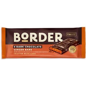 Border Biscuits Dark Chocolate Ginger Bars 144g Border Biscuits Dark Chocolate Ginger Bars 144g