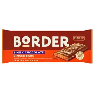 Border Biscuits Milk Chocolate Ginger Bars 144g Border Biscuits Milk Chocolate Ginger Bars 144g