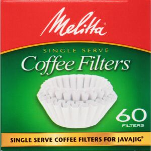 Melitta JavaJig Replacement Single-Serve Paper Coffee Filters White 60 Count Melitta JavaJig Replacement Single-Serve Paper Coffee Filters White 60 Count