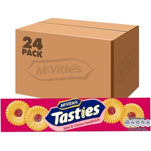 McVities McVitie's Tasties Jam and Cream Sandwich Biscuits, 150g (Pack of 24) McVities McVitie's Tasties Jam and Cream Sandwich Biscuits, 150g (Pack of 24)