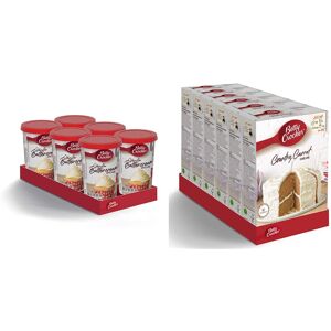 Betty Crocker Vanilla Buttercream Style Icing 400g (Pack of 6) & Country Carrot Betty Crocker Vanilla Buttercream Style Icing 400g (Pack of 6) & Country Carrot