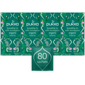 Pukka Herbs Breathe In Tea Box, 80 Bags, Mint, Eucalyptus, Ginger Pukka Herbs Breathe In Tea Box, 80 Bags, Mint, Eucalyptus, Ginger