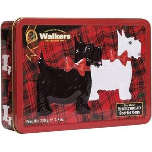Walkers Walker's Shortbread Rectangular Scottie Dog Tin, 220g (Pack of 12) Walkers Walker's Shortbread Rectangular Scottie Dog Tin, 220g (Pack of 12)