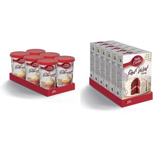 Betty Crocker Vanilla Buttercream Style Icing 400g (Pack of 6) & Red Velvet Choc Betty Crocker Vanilla Buttercream Style Icing 400g (Pack of 6) & Red Velvet Choc
