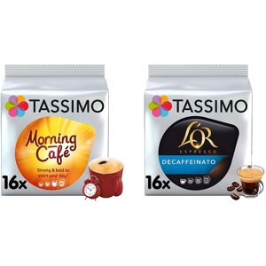 Tassimo Morning Café Coffee Pods x16 (Pack of 5, Total 80 Drinks) & L'OR Espress Tassimo Morning Café Coffee Pods x16 (Pack of 5, Total 80 Drinks) & L'OR Espress
