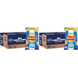 Walkers Less Salt Mild Cheese & Onion Crisps 45g (Case of 32) (Pack of 2) Walkers Less Salt Mild Cheese & Onion Crisps 45g (Case of 32) (Pack of 2)