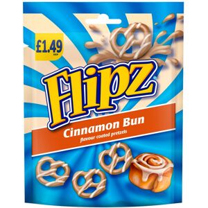 Flipz Cinnamon Bun Flavour Coated Pretzel Snacks 80g - Pack of 12 Flipz Cinnamon Bun Flavour Coated Pretzel Snacks 80g - Pack of 12