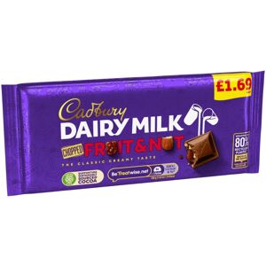 Cadbury Dairy Milk Fruit And Nut Chocolate 95g (Pack fo 22) Cadbury Dairy Milk Fruit And Nut Chocolate 95g (Pack fo 22)