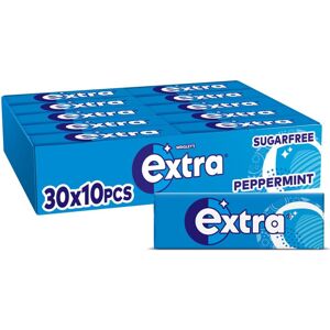 Wrigley's Extra Chewing Gum, Peppermint Flavour, 30 Packs of 10 Pieces, Sugar Fr Wrigley's Extra Chewing Gum, Peppermint Flavour, 30 Packs of 10 Pieces, Sugar Fr