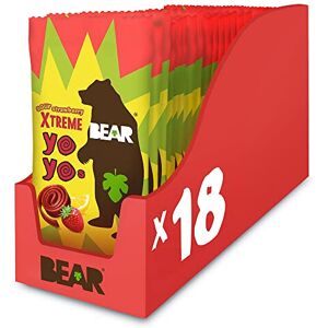 BEAR Super Sour Strawberry & Apple Yoyos - Dried Fruit Rolls - Healthy - Vegan - BEAR Super Sour Strawberry & Apple Yoyos - Dried Fruit Rolls - Healthy - Vegan -