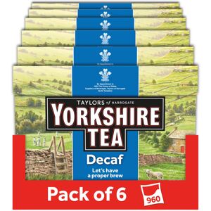 Yorkshire Tea Decaf, 6 Boxes of 160 Tea Bags (Total 960 Tea Bags) Yorkshire Tea Decaf, 6 Boxes of 160 Tea Bags (Total 960 Tea Bags)