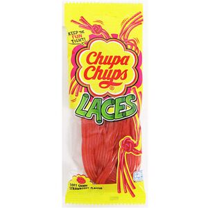 Chupa Chups Strawberry Laces 90g (Pack of 18) Chupa Chups Strawberry Laces 90g (Pack of 18)