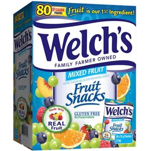 Welch's Fruit Snacks Mixed Real Fruit Pouches - Pack of 25g x 80 Pouches (2Kg) Welch's Fruit Snacks Mixed Real Fruit Pouches - Pack of 25g x 80 Pouches (2Kg)