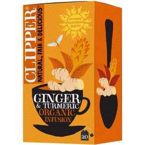 Clipper Organic Restoring Roots Ginger & Turmeric Tea Bags 20 Tea Infusions in Clipper Organic Restoring Roots Ginger & Turmeric Tea Bags 20 Tea Infusions in