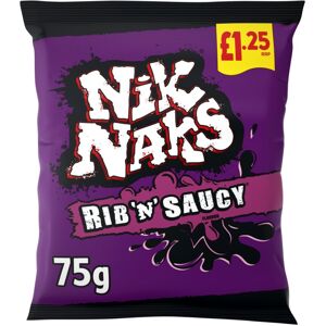 KidzBuzz Nik Naks Rib 'N' Saucy Crisps 75g (Pack of 6) Tasty Treat KidzBuzz Nik Naks Rib 'N' Saucy Crisps 75g (Pack of 6) Tasty Treat