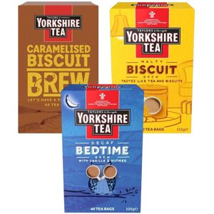 Yorkshire Tea Variety Pack x40 Tea Bags - Malty Biscuit, Decaf Bedtime, Carameli Yorkshire Tea Variety Pack x40 Tea Bags - Malty Biscuit, Decaf Bedtime, Carameli
