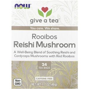 NOW Foods, Rooibos Reishi Mushroom Tea, Caffeine Free, 24 Tea Bags, 1.7 oz (48 g NOW Foods, Rooibos Reishi Mushroom Tea, Caffeine Free, 24 Tea Bags, 1.7 oz (48 g