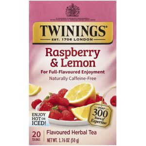 Twinings, Herbal Tea, Raspberry & Lemon, Caffeine-Free, 20 Tea Bags, 1.76 oz (50 Twinings, Herbal Tea, Raspberry & Lemon, Caffeine-Free, 20 Tea Bags, 1.76 oz (50