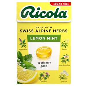 Ricola Lemon Mint Sugar Free Swiss Herbal Sweets, Herb Drops, Sweet Box 45g - Pa Ricola Lemon Mint Sugar Free Swiss Herbal Sweets, Herb Drops, Sweet Box 45g - Pa