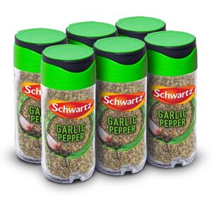 Schwartz Garlic Pepper 45 G Jar Pack of 6 A Blend wit Garlic, Black Pepper Schwartz Garlic Pepper 45 G Jar Pack of 6 A Blend wit Garlic, Black Pepper