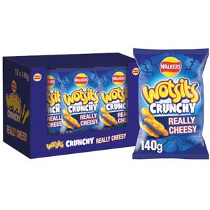 Walkers Wotsits Crunchy Really Cheesy Snacks Crisps 140g Walkers Wotsits Crunchy Really Cheesy Snacks Crisps 140g