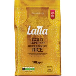 Laila Longer Basmati Rice 10Kg, Fluffy and Aromatic Rice Basmati Style, Rice Wit Laila Longer Basmati Rice 10Kg, Fluffy and Aromatic Rice Basmati Style, Rice Wit