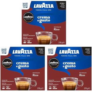 Lavazza A Modo Mio Crema e Gusto Ricco Coffee Capsules x36 Maxi Pack (Pack of 3, Lavazza A Modo Mio Crema e Gusto Ricco Coffee Capsules x36 Maxi Pack (Pack of 3,