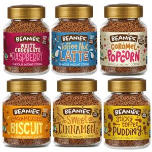 Beanies Flavoured Instant Coffee Sweet Variety Pack – 6 x 50g Jars – Sticky Toff Beanies Flavoured Instant Coffee Sweet Variety Pack – 6 x 50g Jars – Sticky Toff