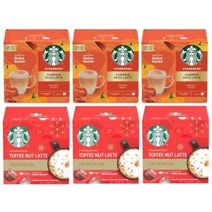 STARBUCKS Pumpkin Spice & Toffee Nut Latte Variety Pack Coffee Pods by NESCAFÉ D STARBUCKS Pumpkin Spice & Toffee Nut Latte Variety Pack Coffee Pods by NESCAFÉ D