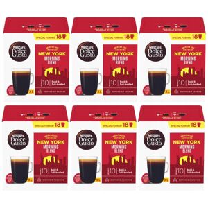 NESCAFE DOLCE GUSTO New York Morning Blend Coffee Pods x18 (Pack of 6, Total 108 NESCAFE DOLCE GUSTO New York Morning Blend Coffee Pods x18 (Pack of 6, Total 108