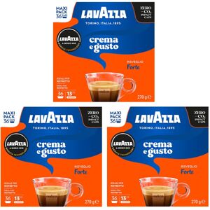 Lavazza A Modo Mio Crema e Gusto Forte Coffee Capsules x36 (Pack of 3, Total 108 Lavazza A Modo Mio Crema e Gusto Forte Coffee Capsules x36 (Pack of 3, Total 108