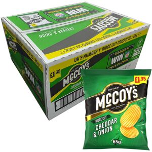 McCoy's McCoys Cheddar And Onion Potato Crisps Ridge Cut Box Pack of 20x65g McCoy's McCoys Cheddar And Onion Potato Crisps Ridge Cut Box Pack of 20x65g