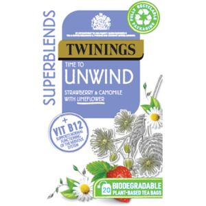 Twinings Superblends Unwind Tea - Strawberry Herbal Tea Infusion with Camomile, Twinings Superblends Unwind Tea - Strawberry Herbal Tea Infusion with Camomile,