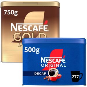 Nescafe NESCAF? Gold Blend 750g & Orignal Decaf 500g Instant Coffee Tins Nescafe NESCAF? Gold Blend 750g & Orignal Decaf 500g Instant Coffee Tins