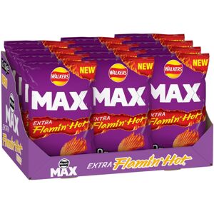 Walkers Max enhanced Flamin' Hot Sharing Bag Crisps 12x130g Walkers Max enhanced Flamin' Hot Sharing Bag Crisps 12x130g